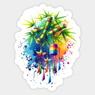 Watercolor Tanabata Tree Sticker